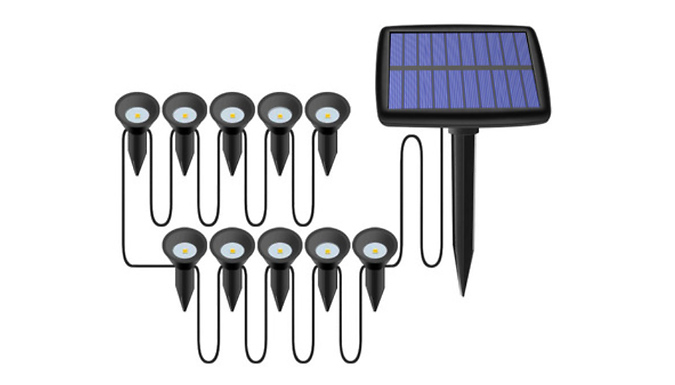 10 LED Waterproof Solar Powered Ground Lights