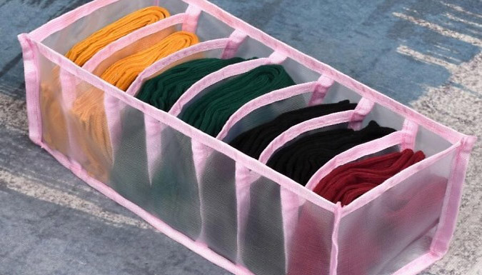 6, 7 or 11-Grid Underwear Organiser - 3 Colours