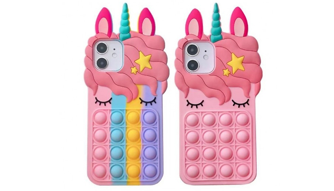 Unicorn Bubble Popping Silicone iPhone Case - 2 Colours & 18 Models from Go Groopie