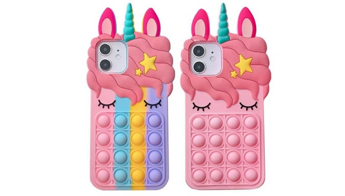 Unicorn Bubble Popping Silicone iPhone Case - 2 Colours & 18 Models