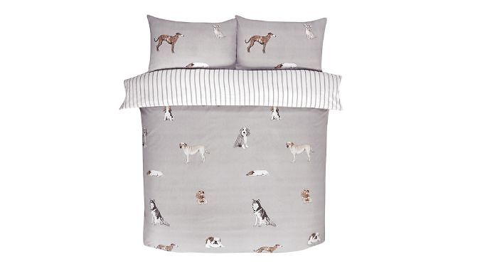 Dogs & Stripes Reversible Bedding Set - Single, Double or King!