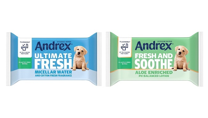 12-Pack Andrex Flushable Hygiene Wipes - 2 Scents!