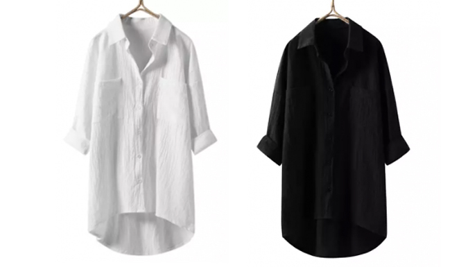 Women's Loose Casual Oversized Shirt - 6 Colours & 5 Sizes