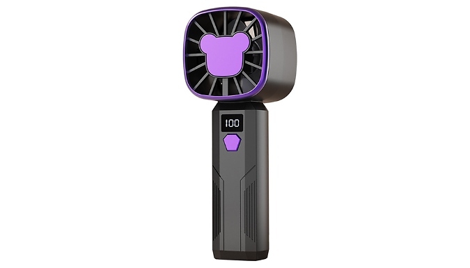Portable 5-Speed Handheld Fan with Digital Display - 4 Colours!