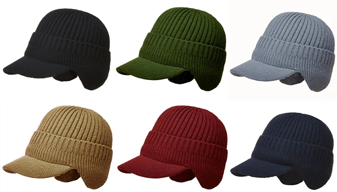 1, 2 or 3 Fleece Hats with Ear Protectors - 6 Colours