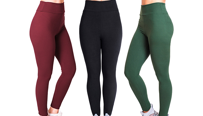 Fleece Lined Body Shape Leggings - 5 Colours & 5 Sizes at Go Groopie