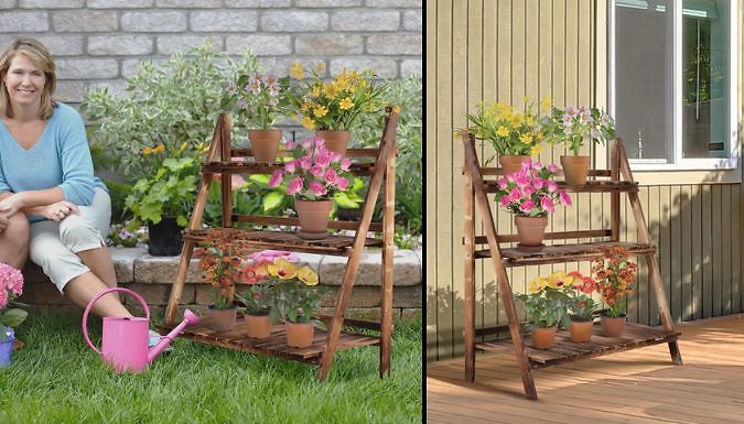 3-Tier Folding Ladder Flower Stand