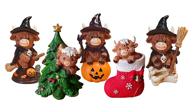 Highland Cow Seasonal Figurines - 5 Options!