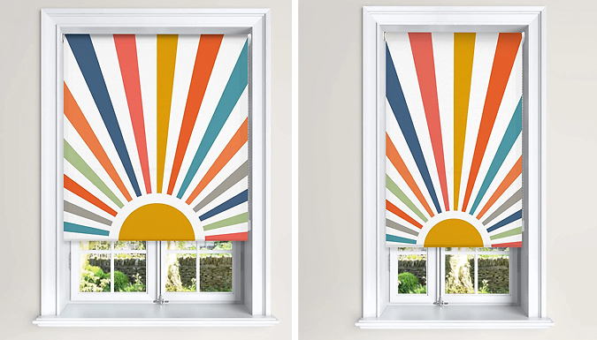 Painted Sun Blackout Roller Blinds - 6 Sizes