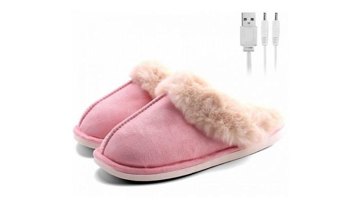 USB Heated Fluffy Faux Fur Slippers - 3 Colours!