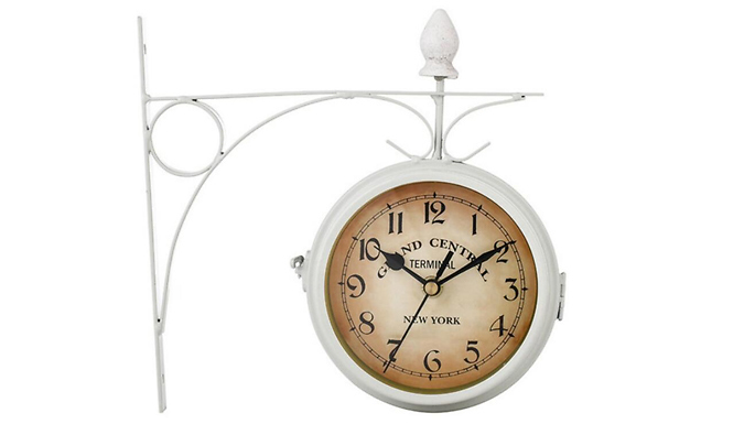 Black or White Vintage Double-Sided Wall Clock