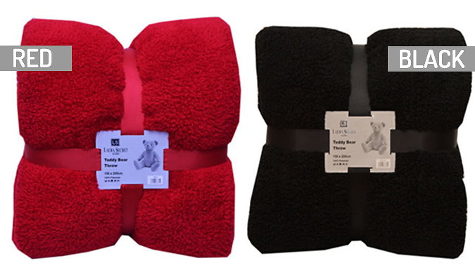 Soft Large Teddy Throw - 9 Colours