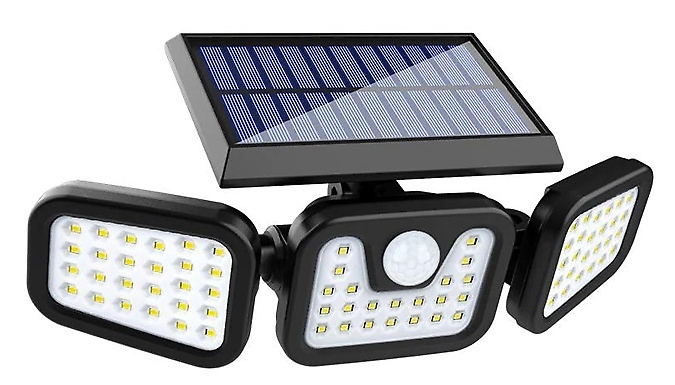 74 LED Solar Powered Motion Sense Garden Wall Light - 1 or 2 Pack
