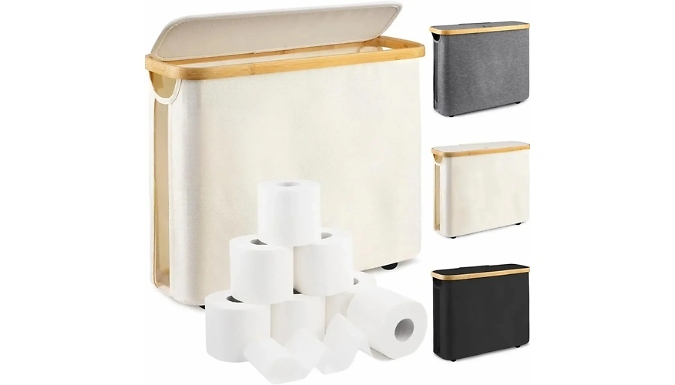 Large-Capacity Toilet Roll Storage Basket with Lid - 3 Colours!
