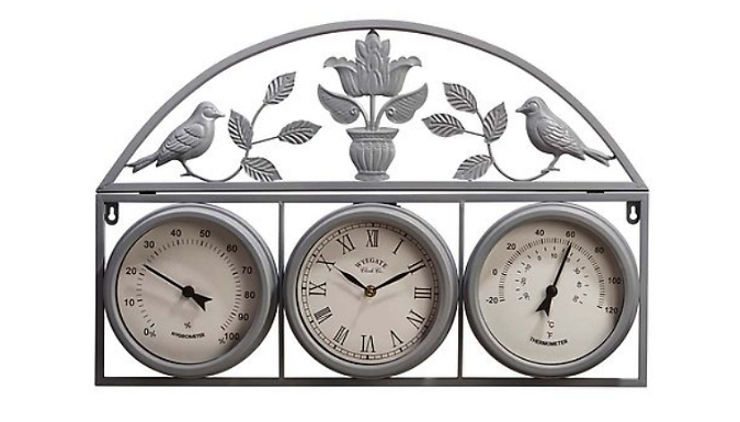 Garden Ornate Weather Station Clock! - 3 Colours