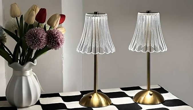 2-Piece Set of Vintage-Style LED Desk Lamps