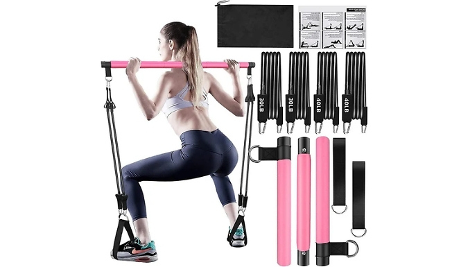 Multifunctional Pilates Bar & Resistance Bands Set - 2 Colours!