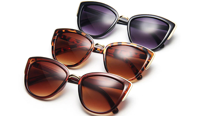 1, 2 or 3 Pairs of Women's Cat Eye Sunglasses - 3 Designs