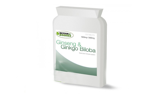120x Ginkgo Biloba & Ginseng Tablets - 1, 2 or 3-Pack