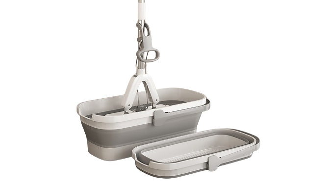 Sponge Mop and Folding Bucket Set