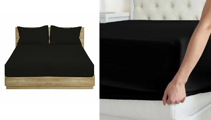 30cm Extra Deep Fitted Bed Sheets with Optional Pillowcases - 19 Colours, 5 Sizes