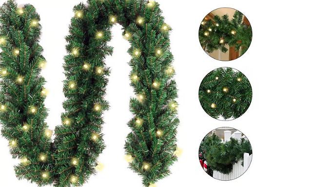 Green Christmas Decoration Garland - With or Without Lights