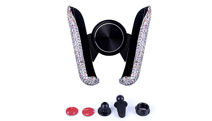 Rhinestone Car Phone Holder - Pink, Gold or Silver