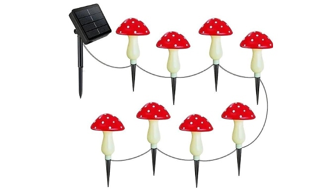 8-Pack of Enchanted Mushroom Solar Lights