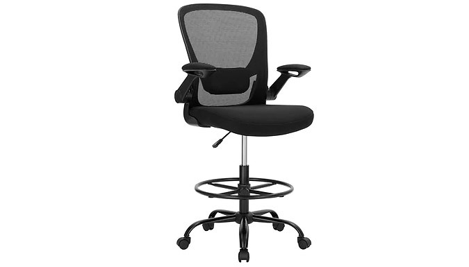 Good Bagen Rolling adjustable mesh-back office chair with footrest