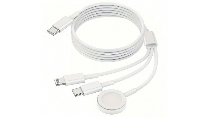 3-in-1 Multi-Use Charging Cable - Compatible with iWatch, iOS, Android & Type-C Devices!