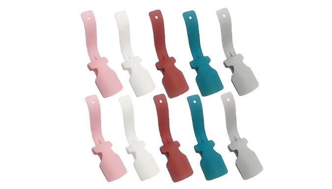 10-Pack of Assistive Shoe Horns - 5 Colours