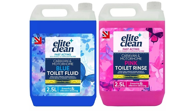 Elite Clean Caravan Toilet Fluid & Rinse Solution Set