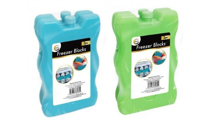 2-Pack of Lunch Box Freezer Cooling Blocks - 2 Colours