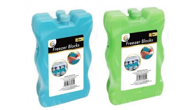 2, 4 or 6-Pack of Lunch Box Freezer Cooling Blocks - 2 Colours