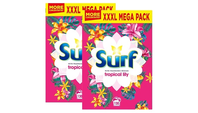 2-Pack Surf Tropical Lily Laundry Powder - 260 Washes!