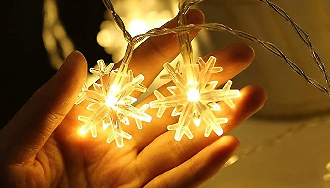 Snowflake LED Christmas String Lights - 2 Colours & 2 Lengths