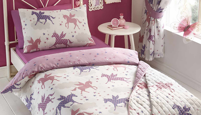 Cute Unicorn Print Bedding Set - 4 Options