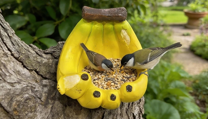 Novelty Banana-Shaped Outdoor Bird Feeder