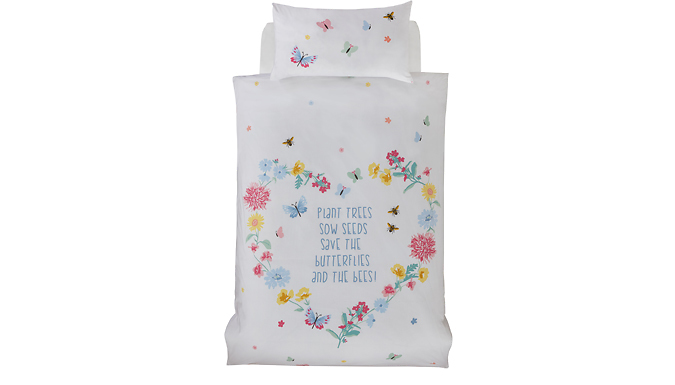 Butterfly & Bees Reversible Kids Duvet Set - 2 Sizes