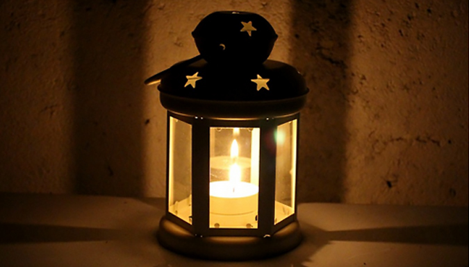 Starry Iron Candle Lantern - Black or White