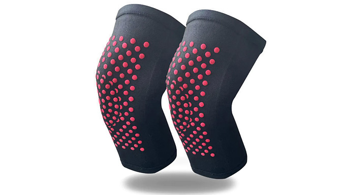 1 or 2 Self-Heating Knee Compression Pads - 2 Colours & 3 Sizes