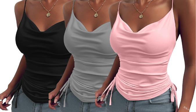 Deep V Neck Drawstring Vest - 6 Colours, 4 Sizes