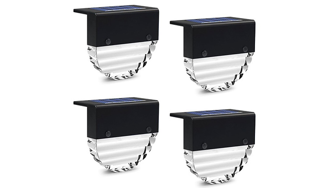 Set of 4 Colour-Changing Solar Fence Lights