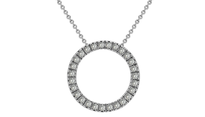 18K Gold plated Luxury Crystal Halo Pendant Necklace