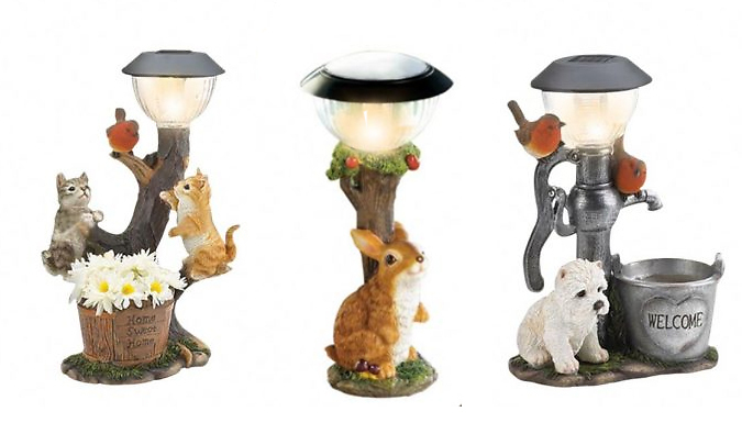 Miniature Solar Light-Up Animal Ornament - 3 Designs