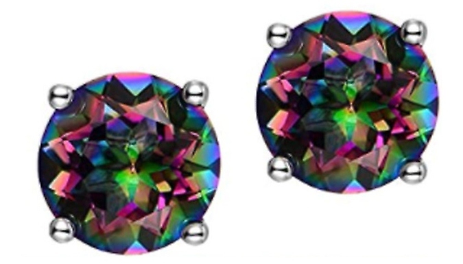 Black Mystic Rainbow Stud Earrings - 2 Designs