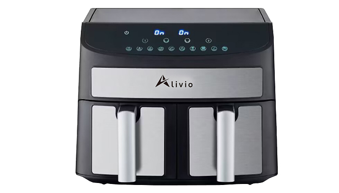 9L Alivio Family Size Dual Basket Air Fryer with Digital Display!