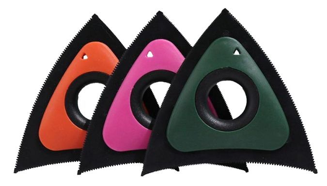 3-Pack of Mini Triangular Pet Hair Removers - 3 Colours