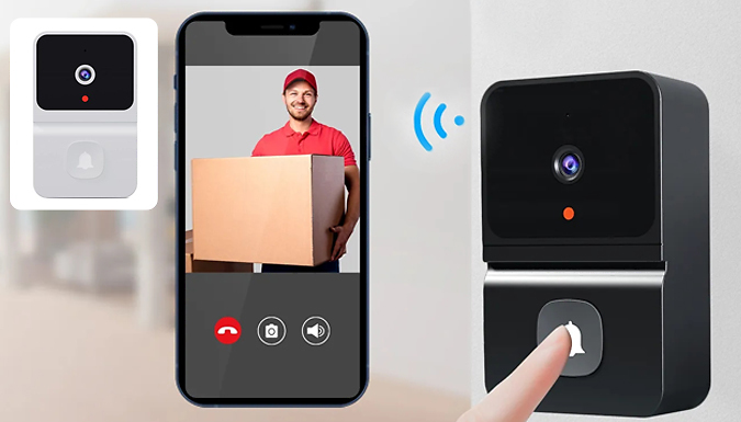 Wireless Wi-Fi Smart Video Doorbell with Chime - 2 Colours