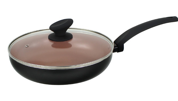 26cm Non-Stick Saute Pan with Glass Lid - From the Rose Sparkle Collection